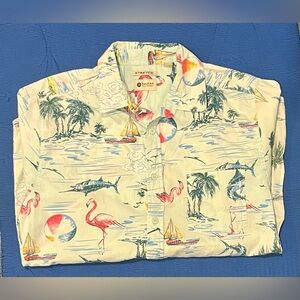 Haggar Stretch Hawaiian Shortsleeve Button Down